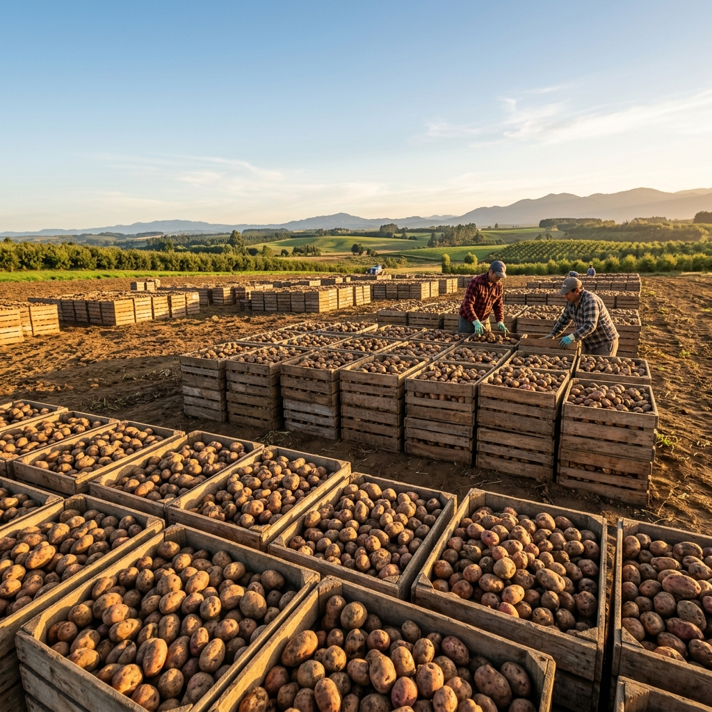Bins de madera olbins en campo de Valdivia
